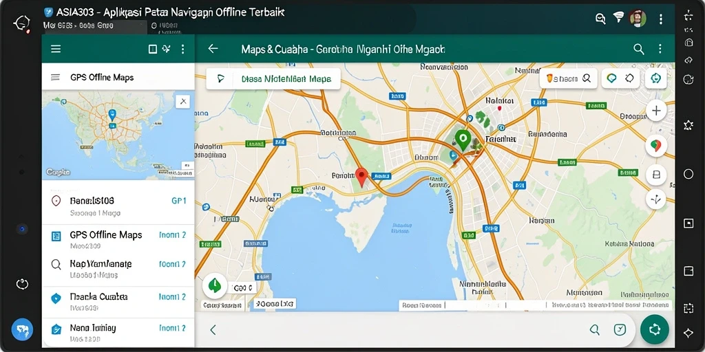 Antarmuka pengguna aplikasi GPS Offline Maps yang intuitif dan mudah digunakan.