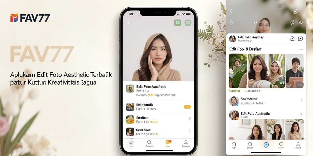 Antarmuka FAV77 yang sederhana dan intuitif untuk edit foto aesthetic.