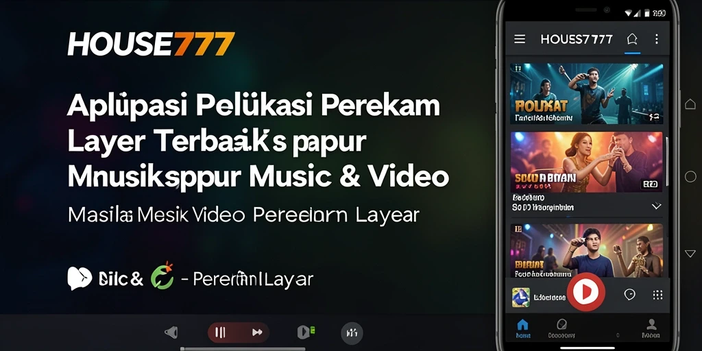 Screenshot utama aplikasi Perekam Layar HOUSE777, menunjukkan antarmuka pengguna yang bersih.