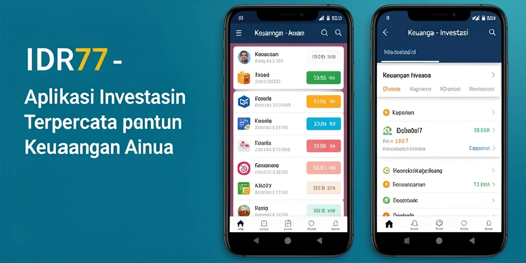 Tampilan antarmuka aplikasi IDR77 yang modern dan informatif.