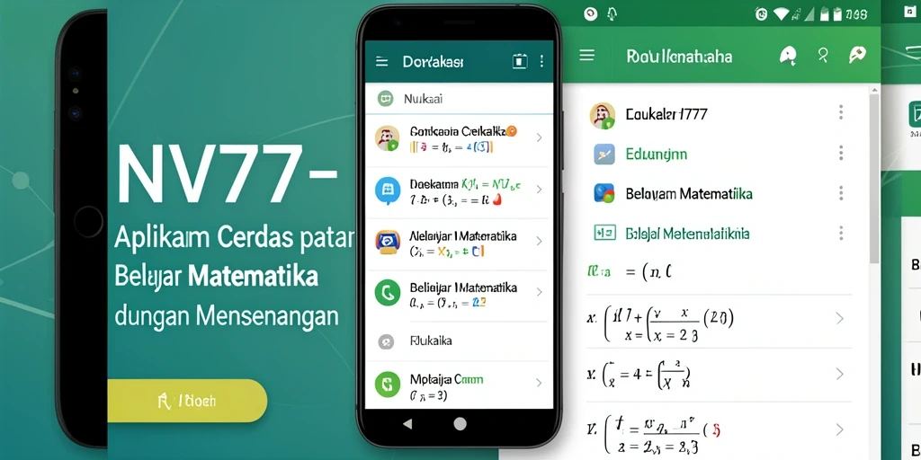 Tampilan antarmuka NV77 yang menarik untuk belajar matematika.