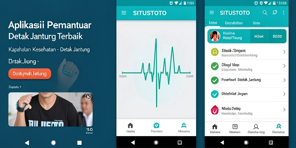 Tampilan antarmuka aplikasi SITUSTOTO untuk pemantauan detak jantung.