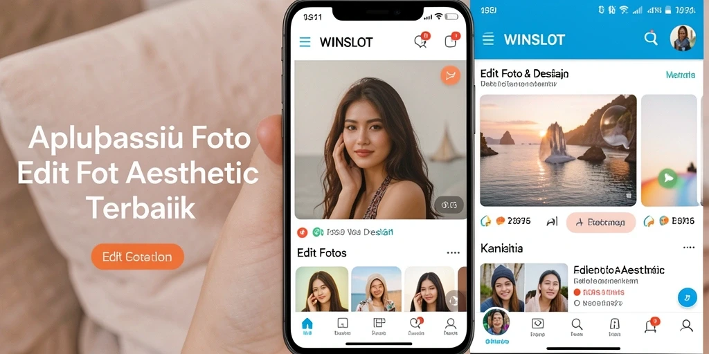 Antarmuka WINSLOT yang intuitif untuk edit foto aesthetic.