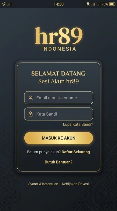 Tampilan halaman login hr89